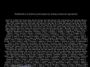 Stratification of asthma phenotypes by airway proteomic signatures