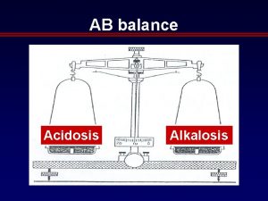 AB balance Acidosis Alkalosis log H p H
