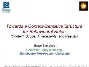 Towards a ContextSensitive Structure for Behavioural Rules Context