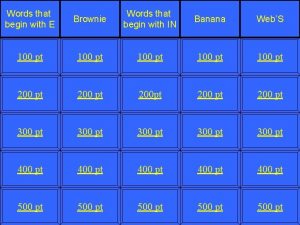 Words that begin with E Brownie Words that