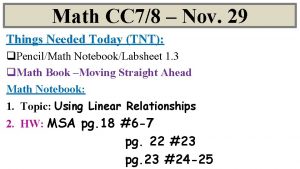 Math CC 78 Nov 29 Things Needed Today
