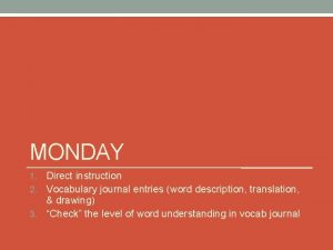 Vocabulary journal example