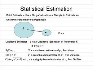 Single point estimate