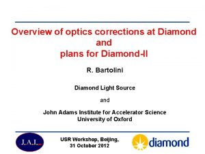 Overview of optics corrections at Diamond and plans