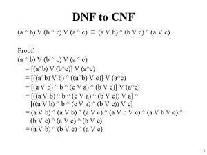 Dnf vs cnf