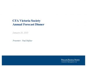 CFA Victoria Society Annual Forecast Dinner January 26