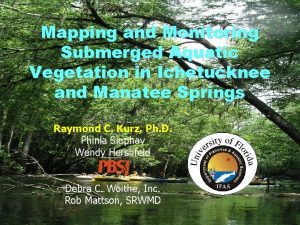 Mapping and Monitoring Submerged Aquatic Vegetation in Ichetucknee