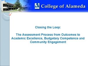 Closing the Loop The Assessment Process from Outcomes