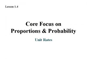 Core focus on proportions and probability answer key