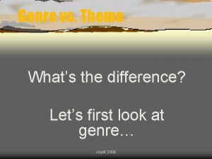 Theme vs genre