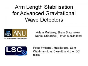 Arm Length Stabilisation for Advanced Gravitational Wave Detectors