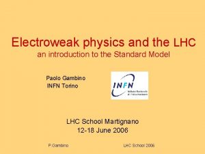 Electroweak physics and the LHC an introduction to