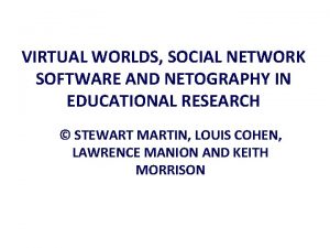 Virtual world social network