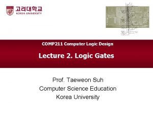 COMP 211 Computer Logic Design Lecture 2 Logic