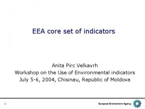 EEA core set of indicators Anita Pirc Velkavrh