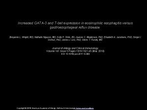 Increased GATA3 and Tbet expression in eosinophilic esophagitis