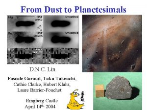 From Dust to Planetesimals D N C Lin