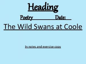 Wild swans at coole poetic techniques