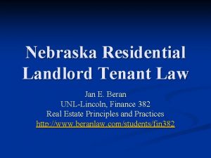 Landlord tenant act nebraska Landlord tenant act nebraska