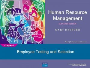 Human Resource Management 1 ELEVENTH EDITION GARY DESSLER