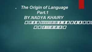 What is the original divine language