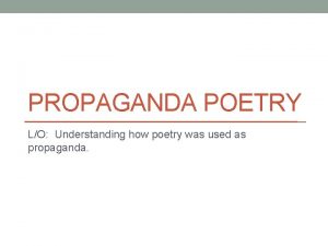 Propaganda poetry