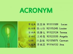 Acronym examples