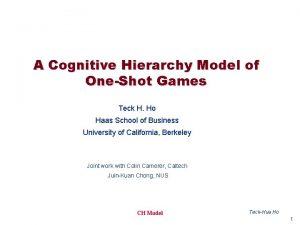 A cognitive hierarchy model of games