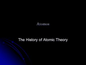 Atomos The History of Atomic Theory Atomic Models