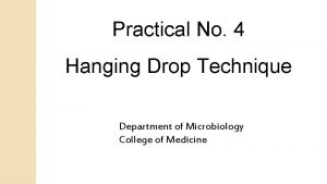 Hanging drop technique microbiology