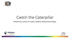 Cwtch the Caterpillar Whole class activity to create