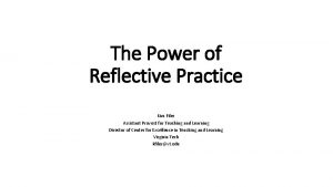 Reflective learning example