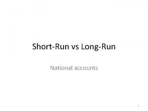 ShortRun vs LongRun National accounts 1 Think about