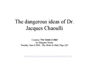 Jacques chaoulli