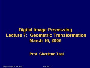 Image processing lecture
