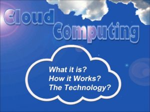 Cloud computing network topology