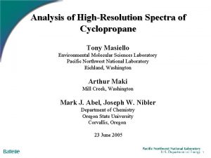 Analysis of HighResolution Spectra of Cyclopropane Tony Masiello