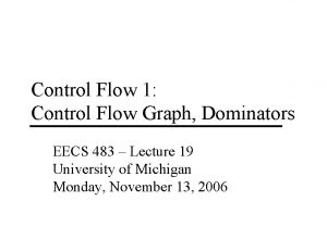 Control flow graph Control flow graph