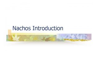 Nachos Introduction Nachos n Nachos Not Another Completely