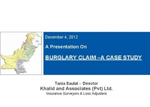 December 4 2012 A Presentation On BURGLARY CLAIM