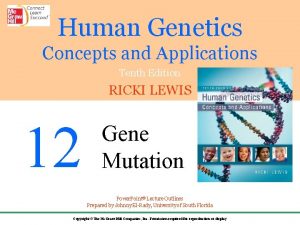 Human Genetics Concepts and Applications Tenth Edition RICKI