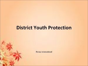 District Youth Protection Rotary International District Committee Chairperson