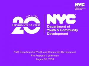 Department of youth and community development