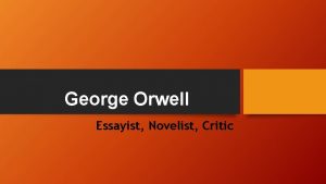 George orwell jobs George orwell jobs