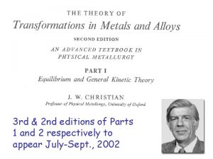 3 rd 2 nd editions of Parts 1