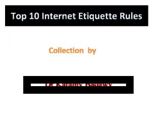 10 internet etiquette