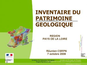 1 INVENTAIRE DU PATRIMOINE GEOLOGIQUE REGION PAYS DE