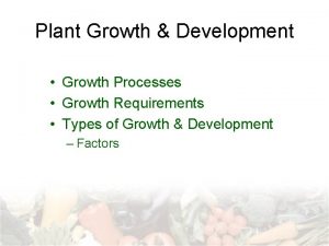 Plant Growth Development Growth Processes Growth Requirements Types