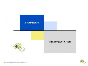 CHAPTER 8 TRANSPLANTATION ANZDATA Registry Annual Report 2013