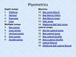 Lateral barrier jumps Lateral barrier jumps